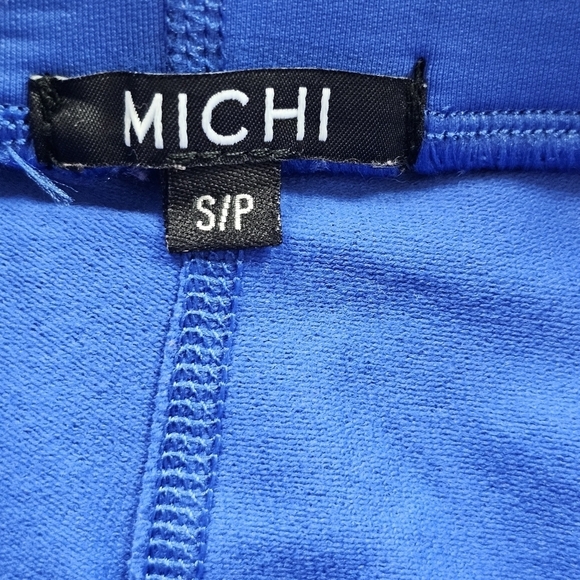 Michi Canyon Colorblock Compression Leggings Blue Yellow Small Luxury Activewear - Picture 7 of 12